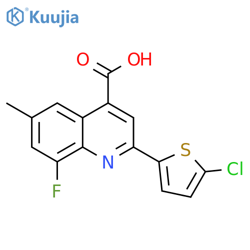 2-(5-chlorothiophen-2-yl)-8-fluoro-6-methylquinoline-4-carboxylic acid structure
