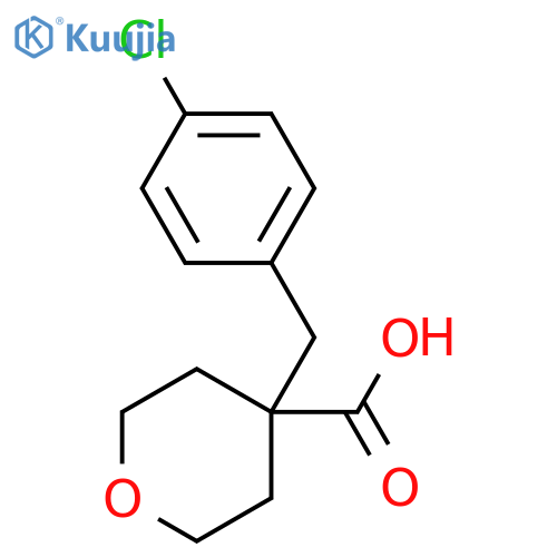 4-(4-chlorophenyl)methyloxane-4-carboxylic acid structure
