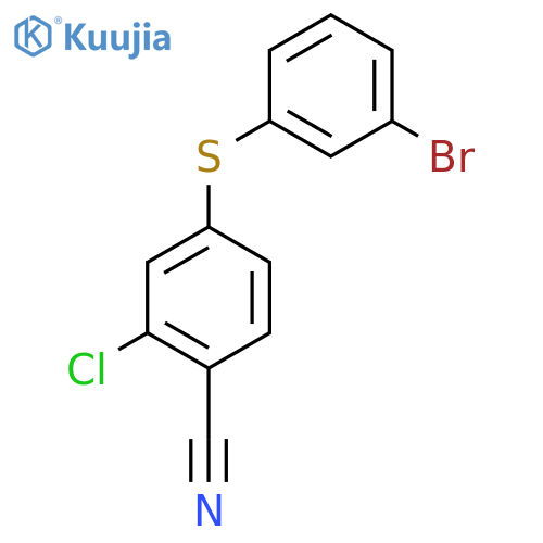 4-(3-bromophenyl)sulfanyl-2-chlorobenzonitrile structure