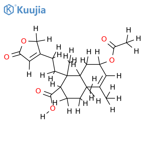 2alpha-acetoxy-ent-cleroda-3,13-diene-17-oic acid-15,16-olide structure