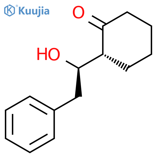 Cyclohexanone, 2-[(1R)-1-hydroxy-2-phenylethyl]-, (2R)-rel- structure