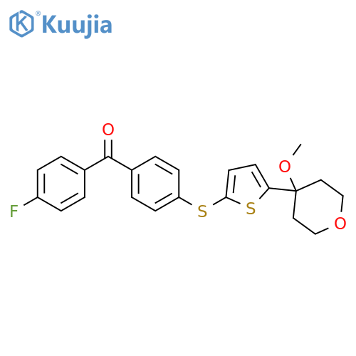 Methanone,(4-fluorophenyl)[4-[[5-(tetrahydro-4-methoxy-2H-pyran-4-yl)-2-thienyl]thio]phenyl]- structure