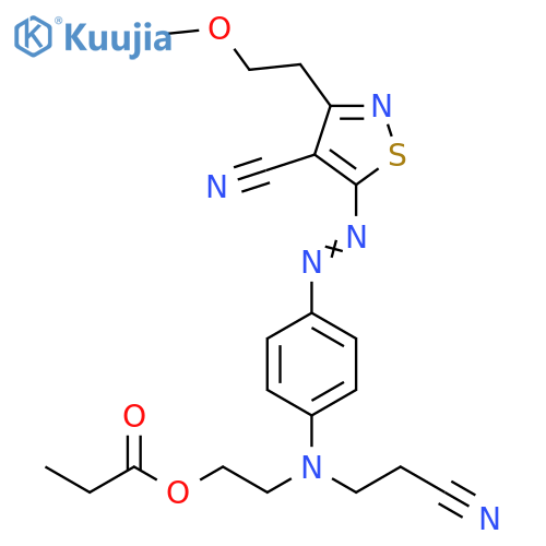 4-Isothiazolecarbonitrile,5-[[4-[(2-cyanoethyl)[2-(1-oxopropoxy)ethyl]amino]phenyl]azo]-3-(2-methoxyethyl)- structure