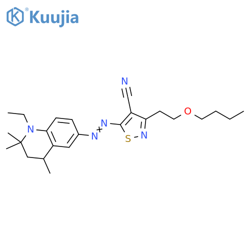 4-Isothiazolecarbonitrile,3-(2-butoxyethyl)-5-[(1-ethyl-1,2,3,4-tetrahydro-2,2,4-trimethyl-6-quinolinyl)azo]- structure