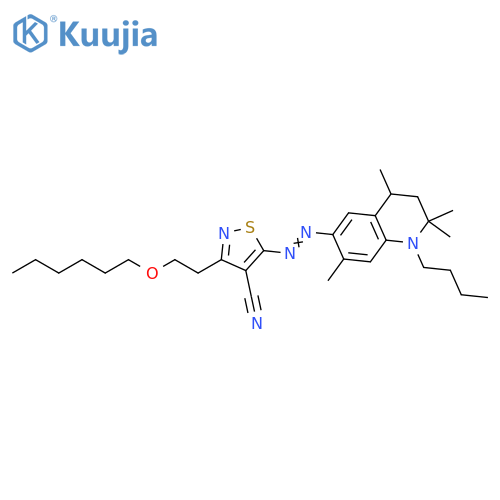 4-Isothiazolecarbonitrile,5-[(1-butyl-1,2,3,4-tetrahydro-2,2,4,7-tetramethyl-6-quinolinyl)azo]-3-[2-(hexyloxy)ethyl]- structure
