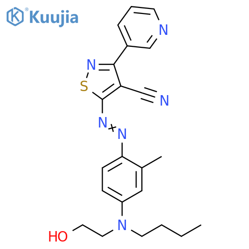 4-Isothiazolecarbonitrile,5-[[4-[butyl(2-hydroxyethyl)amino]-2-methylphenyl]azo]-3-(3-pyridinyl)- structure