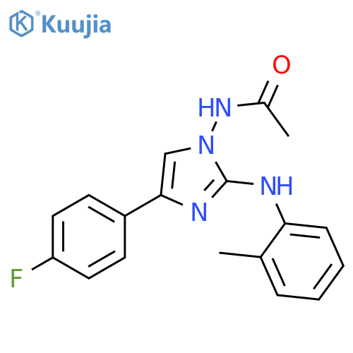 Acetamide,N-[4-(4-fluorophenyl)-2-[(2-methylphenyl)amino]-1H-imidazol-1-yl]- structure