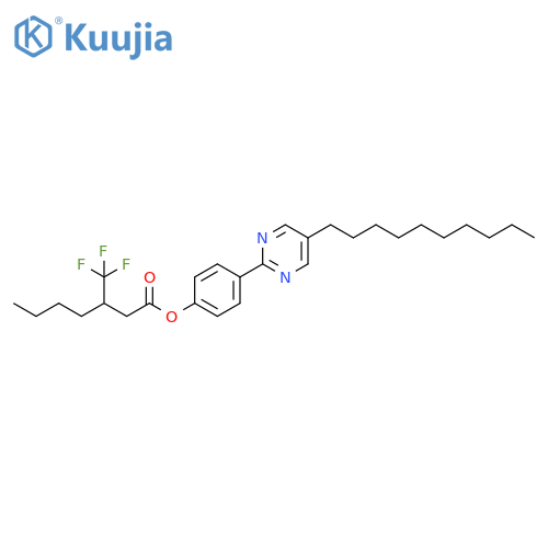 Heptanoic acid, 3-(trifluoromethyl)-, 4-(5-decyl-2-pyrimidinyl)phenyl ester structure