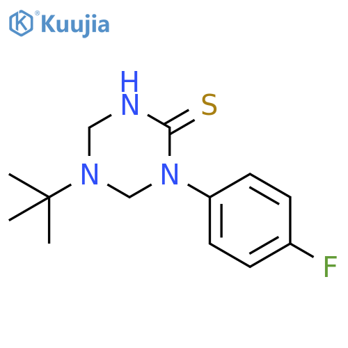 1,3,5-Triazine-2(1H)-thione, 5-(1,1-dimethylethyl)-1-(4-fluorophenyl)tetrahydro- structure