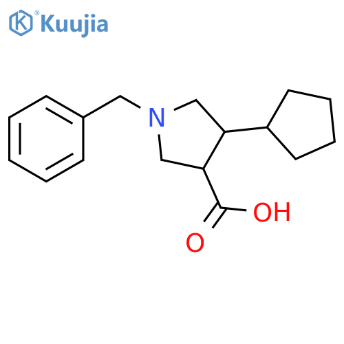 1-benzyl-4-cyclopentylpyrrolidine-3-carboxylic acid structure