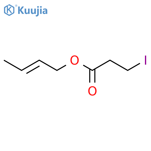 Propanoic acid, 3-iodo-, 2-butenyl ester structure