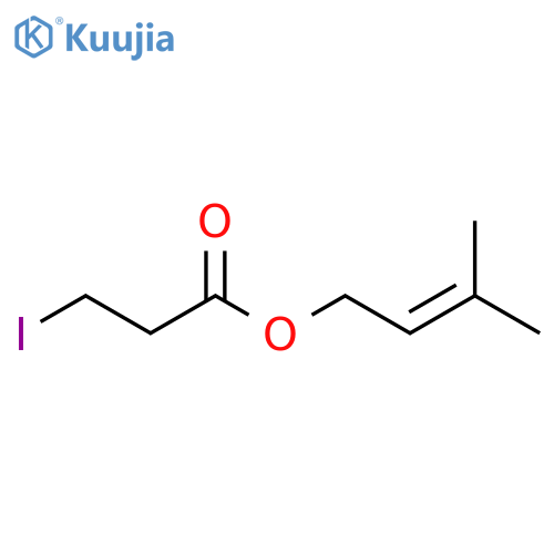 Propanoic acid, 3-iodo-, 3-methyl-2-butenyl ester structure