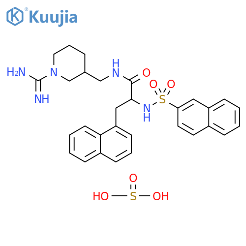 1-Naphthalenepropanamide, N-[[1-(aminoiminomethyl)-3-piperidinyl]methyl]-α-[(2-naphthalenylsulfonyl)amino]-, sulfite (1:1) structure