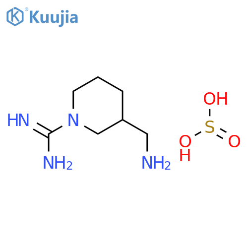 1-Piperidinecarboximidamide, 3-(aminomethyl)-, (±)-, sulfite (1:1) structure