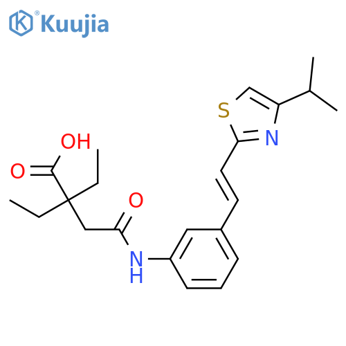 Butanoic acid,2,2-diethyl-4-[[3-[(1E)-2-[4-(1-methylethyl)-2-thiazolyl]ethenyl]phenyl]amino]-4-oxo- structure
