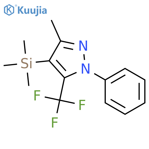1H-Pyrazole, 3-methyl-1-phenyl-5-(trifluoromethyl)-4-(trimethylsilyl)- structure