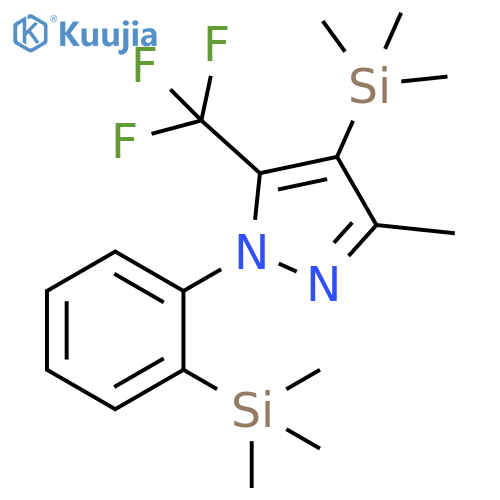 1H-Pyrazole,3-methyl-5-(trifluoromethyl)-4-(trimethylsilyl)-1-[2-(trimethylsilyl)phenyl]- structure