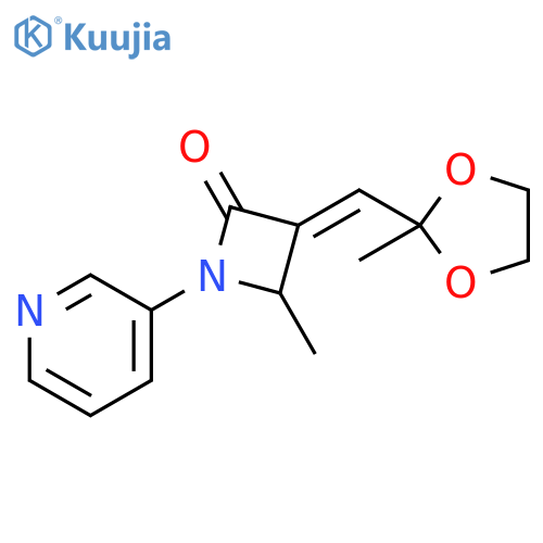 2-Azetidinone,4-methyl-3-[(2-methyl-1,3-dioxolan-2-yl)methylene]-1-(3-pyridinyl)-, (E)- structure
