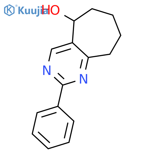 5H-CYCLOHEPTAPYRIMIDIN-5-OL, 6,7,8,9-TETRAHYDRO-2-PHENYL- structure