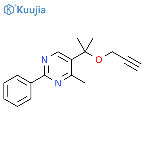 Pyrimidine, 4-methyl-5-[1-methyl-1-(2-propynyloxy)ethyl]-2-phenyl- structure