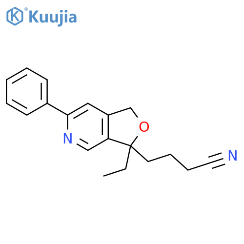 Furo[3,4-c]pyridine-3-butanenitrile, 3-ethyl-1,3-dihydro-6-phenyl- structure