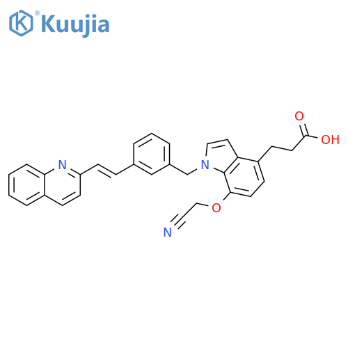 1H-Indole-4-propanoic acid, 7-(cyanomethoxy)-1-[[3-[2-(2-quinolinyl)ethenyl]phenyl]methyl]-, (E)- (9CI) structure