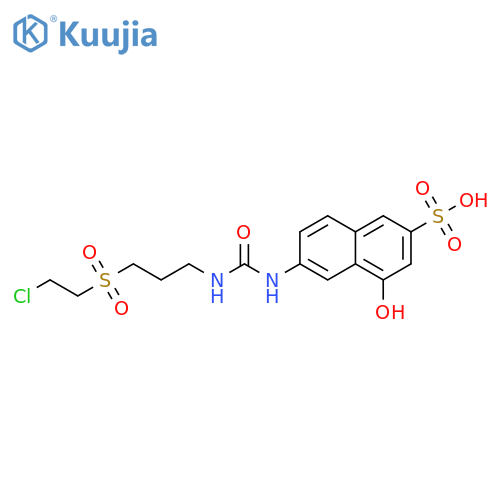 2-Naphthalenesulfonic acid,6-[[[[3-[(2-chloroethyl)sulfonyl]propyl]amino]carbonyl]amino]-4-hydroxy- structure