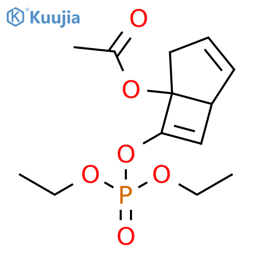 Phosphoric acid, 5-(acetyloxy)bicyclo[3.2.0]hepta-2,6-dien-6-yl diethylester structure
