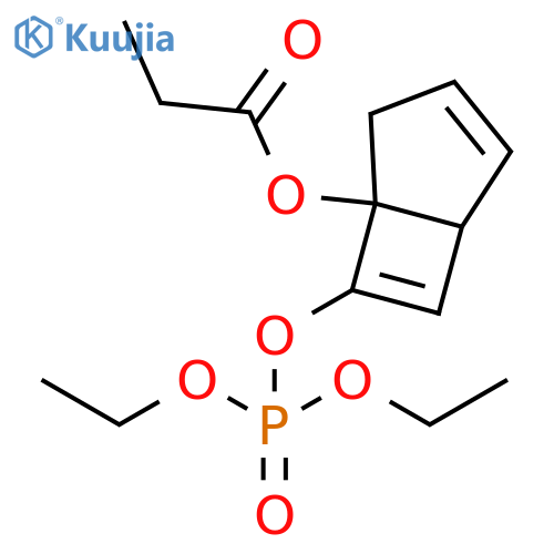 Phosphoric acid, diethyl5-(1-oxopropoxy)bicyclo[3.2.0]hepta-2,6-dien-6-yl ester structure