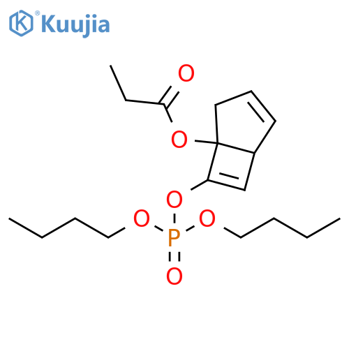 Phosphoric acid, dibutyl5-(1-oxopropoxy)bicyclo[3.2.0]hepta-2,6-dien-6-yl ester structure