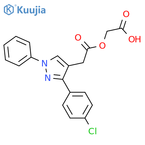 1H-Pyrazole-4-acetic acid, 3-(4-chlorophenyl)-1-phenyl-, carboxymethylester structure