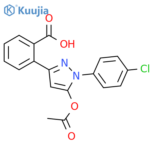 Benzoic acid, 2-[5-(acetyloxy)-1-(4-chlorophenyl)-1H-pyrazol-3-yl]- structure