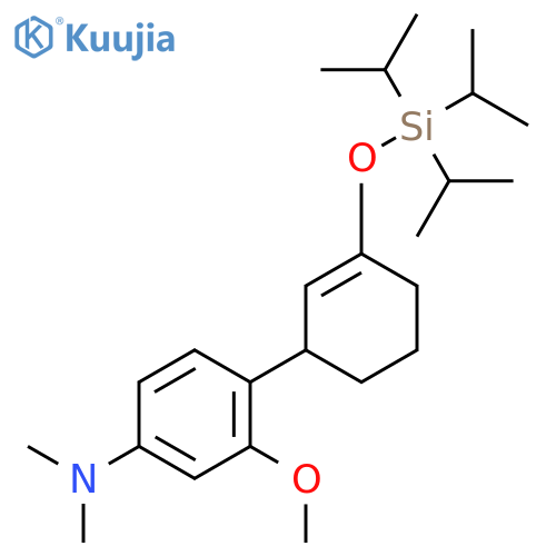 Benzenamine,3-methoxy-N,N-dimethyl-4-[3-[[tris(1-methylethyl)silyl]oxy]-2-cyclohexen-1-yl]- structure