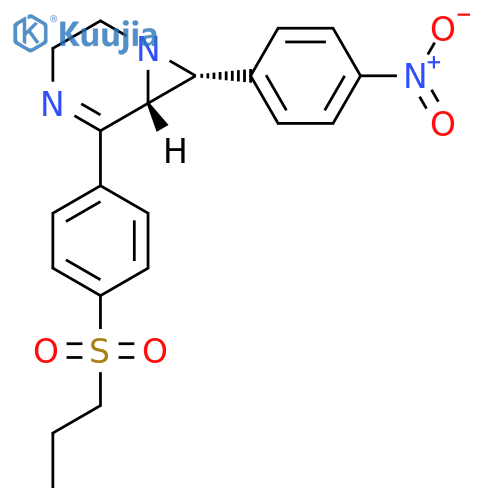 1,4-Diazabicyclo[4.1.0]hept-4-ene, 7-(4-nitrophenyl)-5-[4-(propylsulfonyl)phenyl]-, (6R,7R)-rel- structure