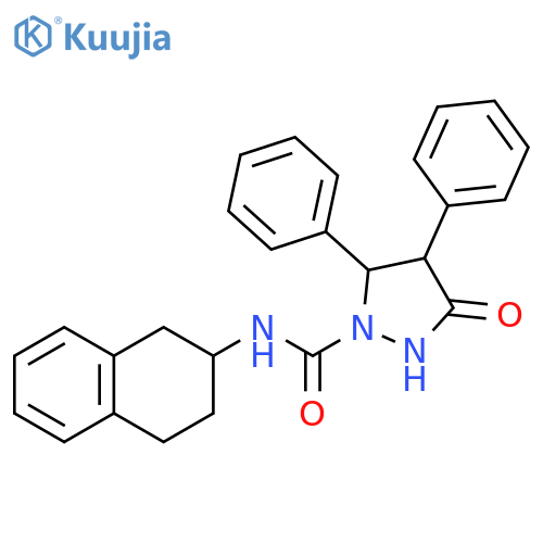 1-Pyrazolidinecarboxamide,3-oxo-4,5-diphenyl-N-(1,2,3,4-tetrahydro-2-naphthalenyl)- structure