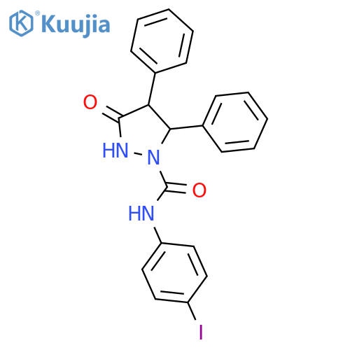1-Pyrazolidinecarboxamide, N-(4-iodophenyl)-3-oxo-4,5-diphenyl- structure