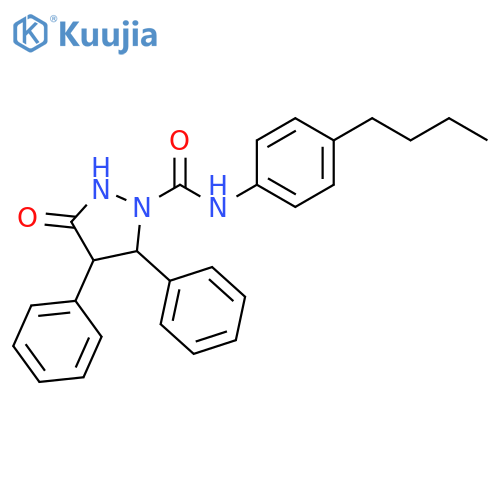 1-Pyrazolidinecarboxamide, N-(4-butylphenyl)-3-oxo-4,5-diphenyl- structure