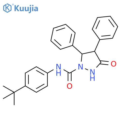1-Pyrazolidinecarboxamide,N-[4-(1,1-dimethylethyl)phenyl]-3-oxo-4,5-diphenyl- structure