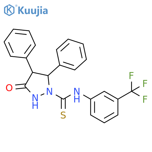 1-Pyrazolidinecarbothioamide,3-oxo-4,5-diphenyl-N-[3-(trifluoromethyl)phenyl]- structure
