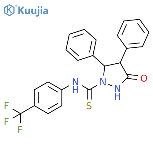 1-Pyrazolidinecarbothioamide,3-oxo-4,5-diphenyl-N-[4-(trifluoromethyl)phenyl]- structure
