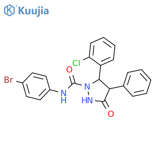 1-Pyrazolidinecarboxamide,N-(4-bromophenyl)-5-(2-chlorophenyl)-3-oxo-4-phenyl- structure