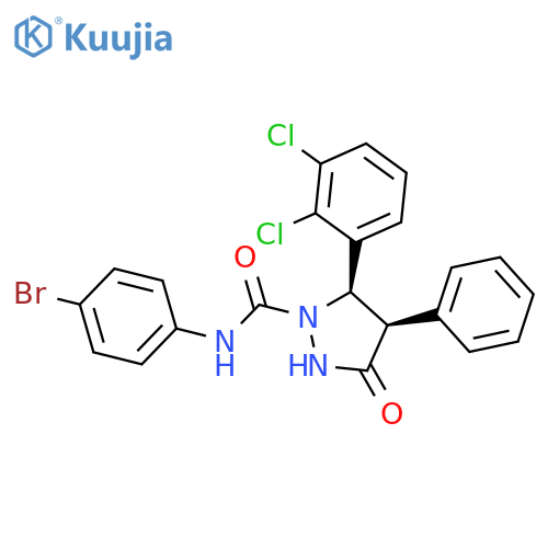 1-Pyrazolidinecarboxamide, N-(4-bromophenyl)-5-(2,3-dichlorophenyl)-3-oxo-4-phenyl-, cis- (9CI) structure