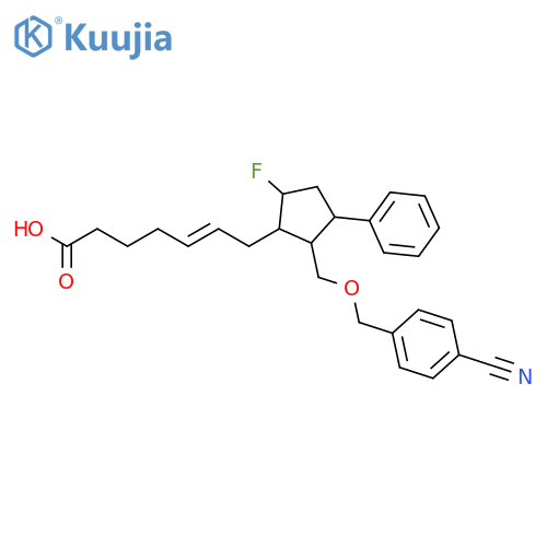 5-Heptenoic acid,7-[2-[[(4-cyanophenyl)methoxy]methyl]-5-fluoro-3-phenylcyclopentyl]- structure