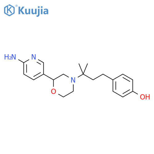 Phenol, 4-[3-[2-(6-amino-3-pyridinyl)-4-morpholinyl]-3-methylbutyl]- structure