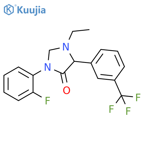 4-Imidazolidinone,1-ethyl-3-(2-fluorophenyl)-5-[3-(trifluoromethyl)phenyl]- structure