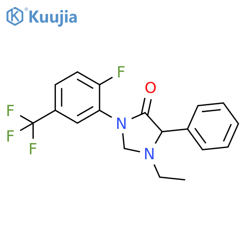 4-Imidazolidinone, 1-ethyl-3-[2-fluoro-5-(trifluoromethyl)phenyl]-5-phenyl- structure