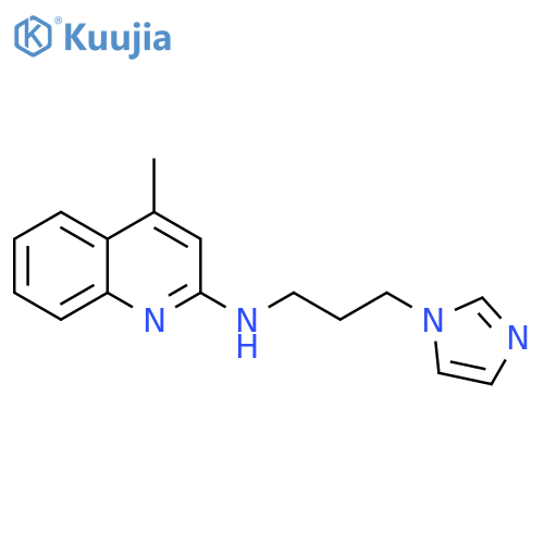 2-Quinolinamine, N-[3-(1H-imidazol-1-yl)propyl]-4-methyl- structure
