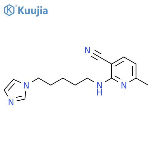 3-Pyridinecarbonitrile, 2-[[5-(1H-imidazol-1-yl)pentyl]amino]-6-methyl- structure