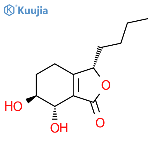 1(3H)-Isobenzofuranone, 3-butyl-4,5,6,7-tetrahydro-6,7-dihydroxy-, (3S,6S,7S)- structure