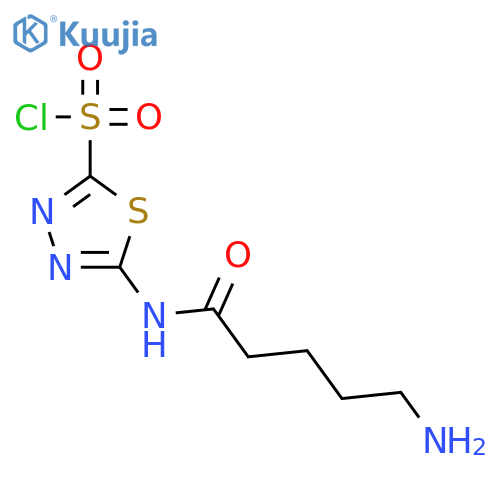 1,3,4-Thiadiazole-2-sulfonyl chloride, 5-[(5-amino-1-oxopentyl)amino]- structure